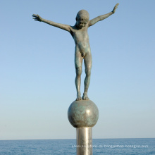 Bronze nackte Junge Statue